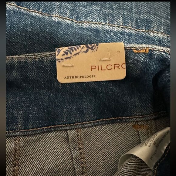 Anthropolgie Pilcro NWT The Skipper Cropped High-Rise Wide-Leg Jeans Med Blue 29 - Picture 14 of 16